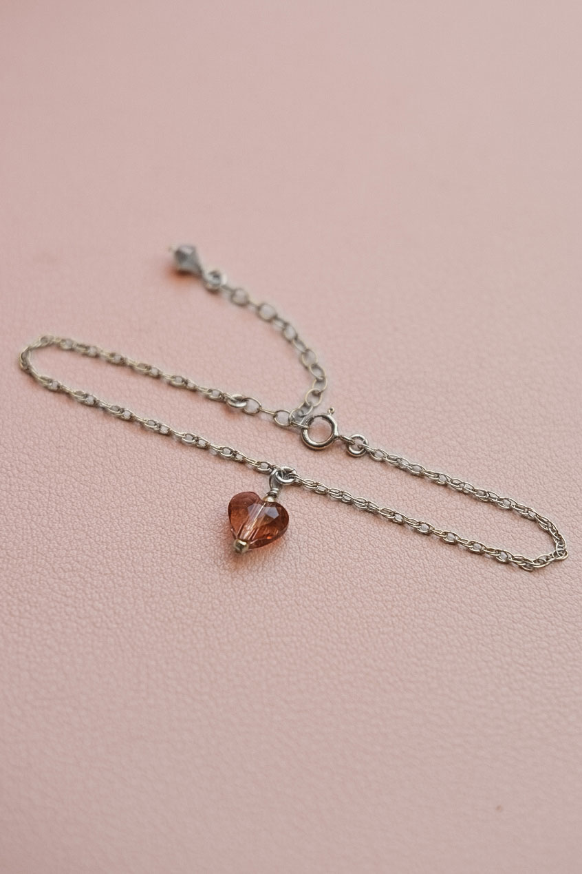 Bracelet coeur en cristal 'Béguin' Blush rose Argent 925 GEMMINI